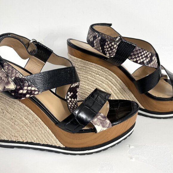 Michael Kors shoes Women's black/brown platforms size 7,5 Multicolor sandals - Picture 2 of 9